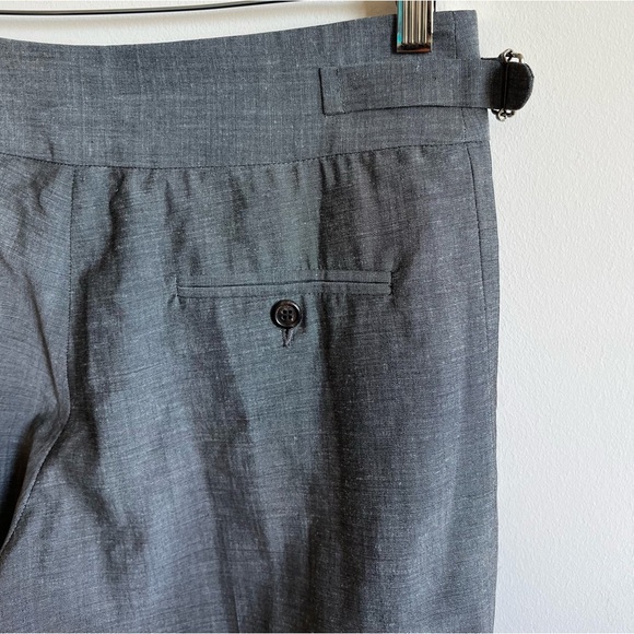 Pringle of Scotland Lightweight Gray Wide-leg Folded Hem Dress Pants size 8 Wool - Picture 10 of 14